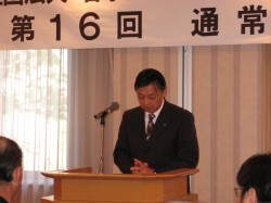 祝辞を述べる岩手県環境生活部県民くらしの安全課総括課長佐藤新氏